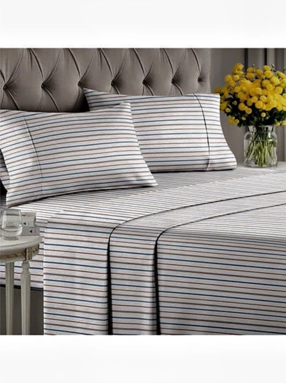 Striped King Bed Sheet Set
